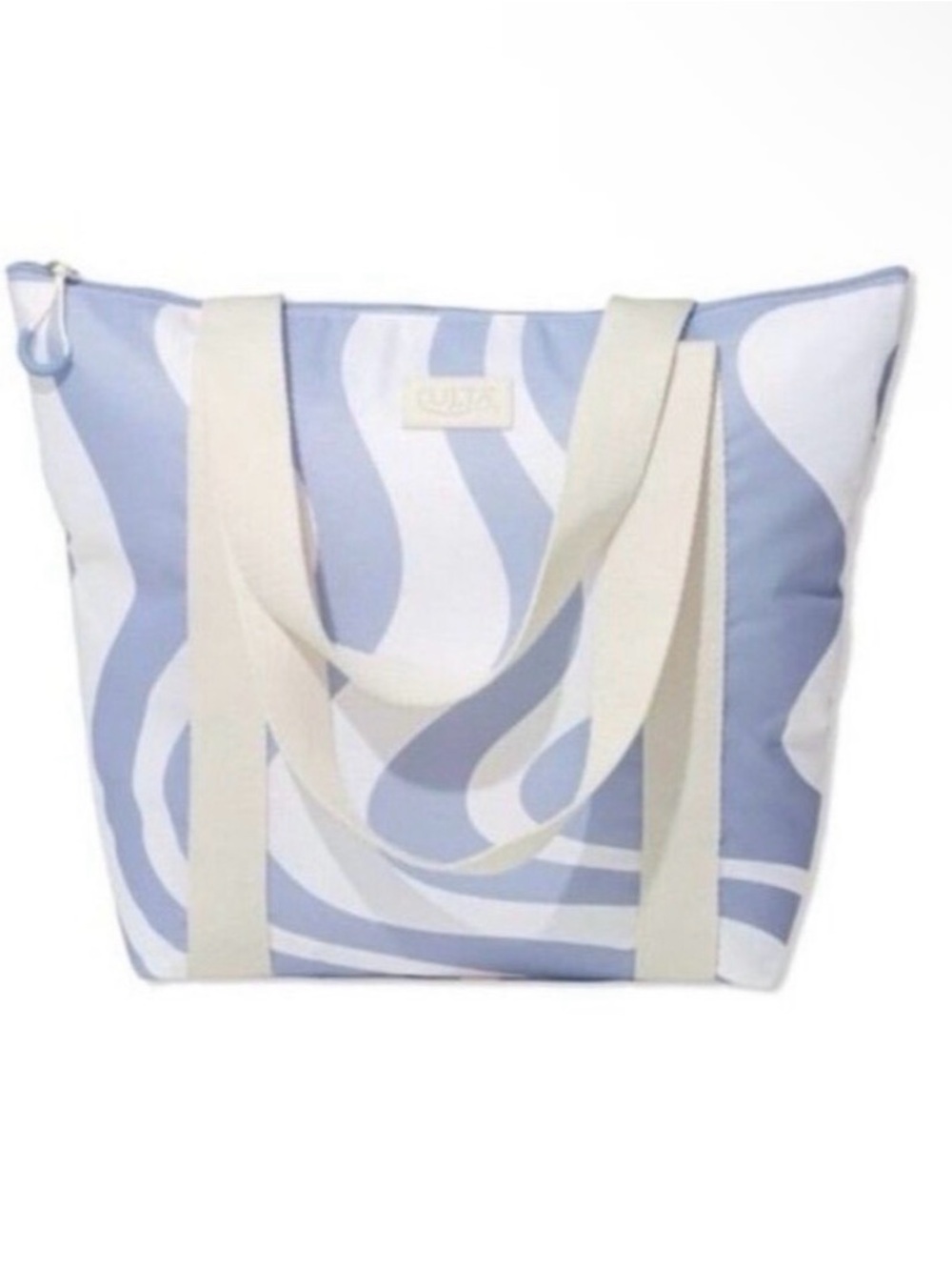 NWT Ulta Beauty Light Blue and White Swirl Cooler Tote